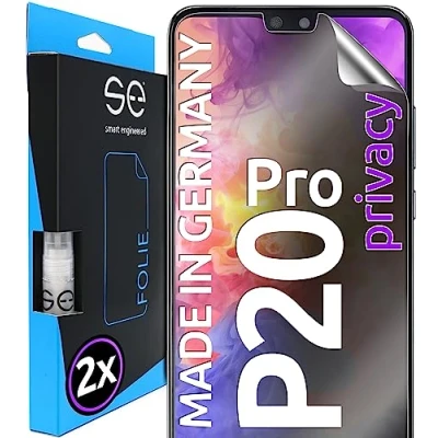 Abbildung von S.E für Huawei P20 Pro Schutzfolie privacy Blickschutz Folie 2x Folien im SET aus Deutschland, Anti peep Spy Folie, staubfrei und blasenfrei, Sichtschutz