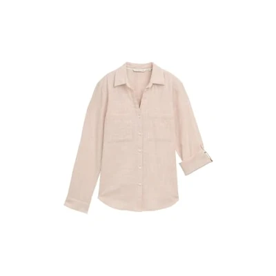 Abbildung von TOM Tailor Blouse WITH SLUB Structure Hemdbluse, Damen, Größe: 38, Summer beige