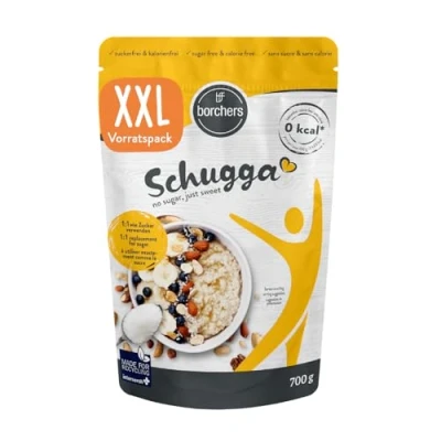 Abbildung von borchers Schugga 700 g No sugar, just sweet XXL Beutel Erythrit mit Sucralose Kristalline Streusüße Zuckeralternative Süßungsmittel Kalorienfrei 0,7kg