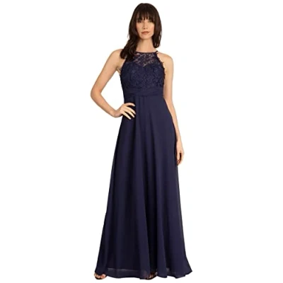 Abbildung von APART Fashion Abendkleid aus Chiffon und Spitze, dunkelblau, L