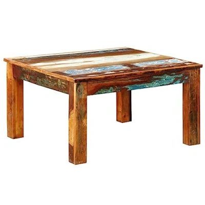 Abbildung von vidaXL Couchtisch Beistelltisch Kaffeetisch Tisch Sofatisch Wohnzimmertisch Akzenttisch Holztisch Quadratisch Recyceltes Holz 80x80x45 cm