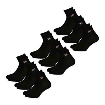 Abbildung von Fila F9303 Socks Quarter Plain 3 Pack Black 43 46 Fitness Socken