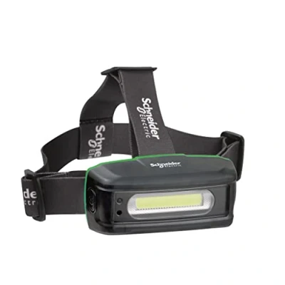 Abbildung von Schneider Electric IMT47239 LED Stirnlampe wiederaufladbarer Akku 3,7V, Wasserdichte Stirnlampe/ 1600mAh/ 3W/125/250lm IP54