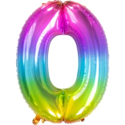 Abbildung von Heliumballon lecker Gummi Regenbogen Nummer 0 81 cm