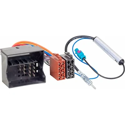 Abbildung von Audioproject A124 Radioadapter Set Quadlock auf ISO + Antennenadapter Fakra DIN kompatibel für VW Audi Skoda Seat Golf 5 6 Polo 9n Phantomeinspeisung Auto Radio Adapter Kabel Stecker
