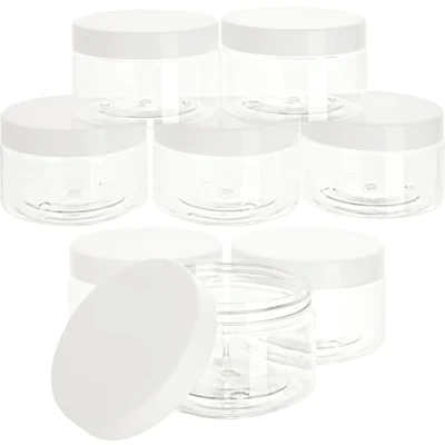Abbildung von VBS Aufbewahrungsbox Kunststoff Glas mit Schraubdeckel (16 St), Ø 9 cm, 8 Stück