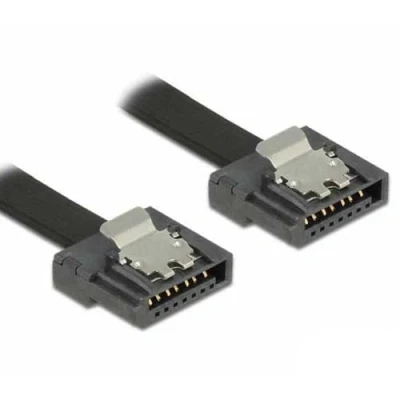 Abbildung von Delock Kabel SATA Flexi 6 Gb/s 10cm schwarz Metall