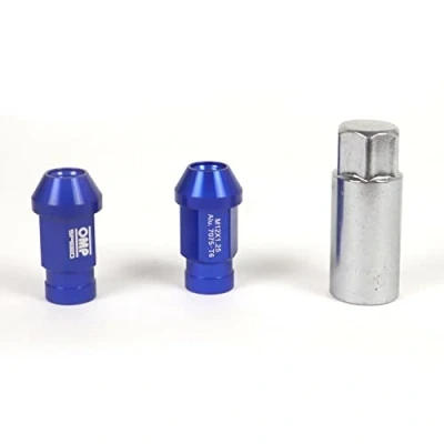 Abbildung von Set TUERCAS Aluminium OMP 7075 LLAVE 19 L:40MM M14X1.25 AZUL
