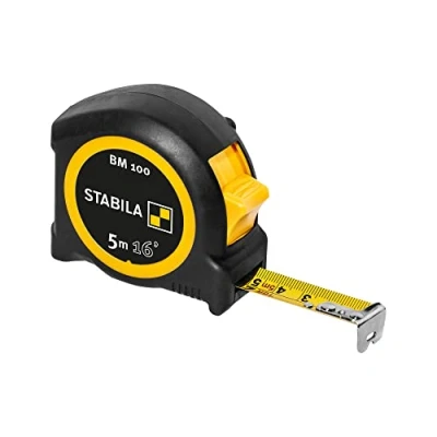 Abbildung von STABILA Taschenbandmaß BM 100, 5 m (16&#039;), cm/inch Skala