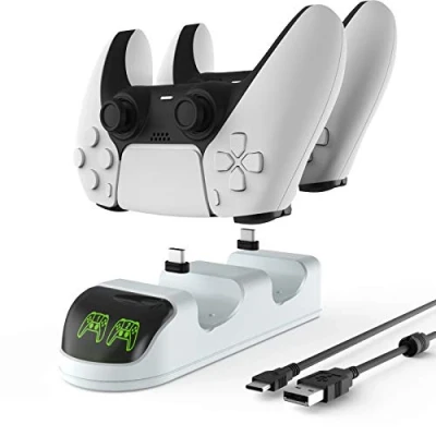 Abbildung von ETPARK PS5 Controller Ladestation，Ladegerät für Playstation 5，PS5 Dual USB Schnellladestation mit LED Anzeigen, Smart Chip Schutz, Sony 5 Ladestation