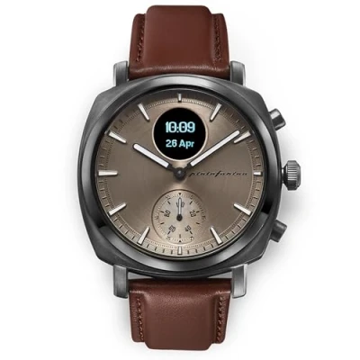 Abbildung von Pininfarina Senso Hybrid Smartwatch Eine analoge Uhr mit Digitalanzeige, verfolgt Herzfrequenz, Schritte, Kalorien, Schlaf, Fitness Kompass &amp; verbundenes GPS Tracking Mercure Grey