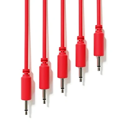 Abbildung von ExcelValley 5 Pack Mono Modular Patchkabel TS 3,5mm 1/8&quot; Eurorack Synthesizer [Rot 90 cm 35,43&quot;]