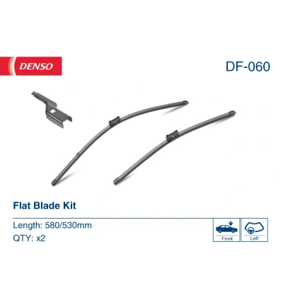 Abbildung von Scheibenwischer Denso DF 060 Flachbalkenwischblatt LAND ROVER: Range Rover Evoque, Evoque Cabrio, BMW: Z4 Roadster, TOYOTA: Supra V