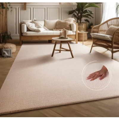 Abbildung von Home affaire Teppich &quot;Ciney&quot;, rechteckig, Kurzflor mit Hoch Tief Effekt, Uni Farben, Scandi Design, sehr weich