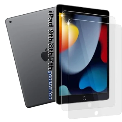 Abbildung von manlian 2 Stück für Panzerglas kompatibel mit Apple iPad 9th/ 8th/ 7th Generation 10,2 zoll (2021/2020/2019). Gehärtetem Glas Displayschutzfolie.