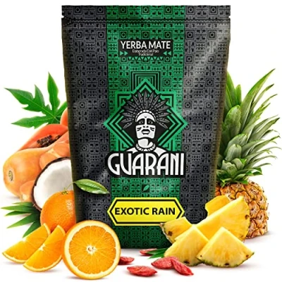 Abbildung von Guarani Exotic Rain 0,5kg Fruchtiger, tropischer Mate Tee 500g Mango, Goji Beeren, Papaya, Ananas Die Kraft des natürlichen Koffeins aus Paraguay