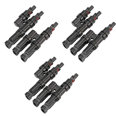 Abbildung von QitinDasen 3 Paar Professionell Solarstecker, Solar T Abzweigverbinder Branch Connector, Photovoltaik Steckverbinder Parallelverbinder für Solarpanel