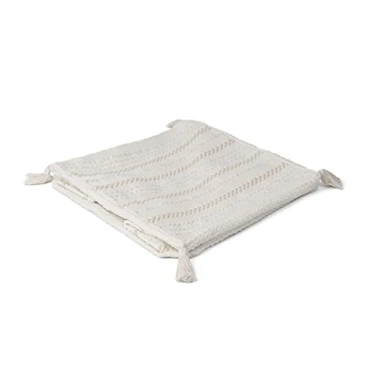 Abbildung von Paco Home Indoor Sitzsack Sessel Wohnzimmer Sitzkissen Hocker Sitzhocker Bodenkissen Fußhocker Pouf Quadratisch Modern Ungefüllt 50x50x40 Mit Quasten