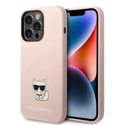 Abbildung von Karl Lagerfeld KLHCP14XSLCTPI Hülle für iPhone 14 Pro Max 6,7&quot; hardcase rosa/Light pink Silicone Choupette Body