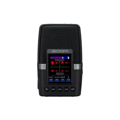 Abbildung von Zoom H2essential Multi Mic Handy Recorder mit 3 integrierten Mikrofonen für 9 Aufnahmemodi, Surround Aufnahmen, 32 bit 96 kHz, Video Podcasts, Livestreams, Musik, barrierefrei bedienbar, schwarz