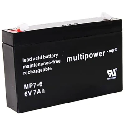 Abbildung von Blei Akku Multipower MP7 6, 6 Volt, 7 Ah