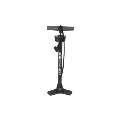 Abbildung von BETO Standpumpe, Fahrradpumpe, Luftpumpe, mit Manometer, Universaldoppelpumpenkopf, 160psi, 11bar, AV, DV, FV, Autoventil, Dunlopventil, Französisches Ventil