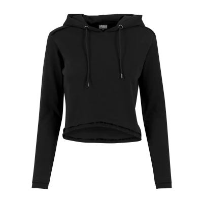 Abbildung von Urban Classics Damen Ladies Cropped Terry Hoody Kapuzenpullover, Schwarz, XS EU