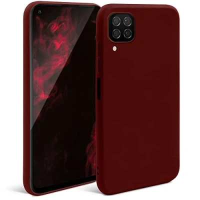 Abbildung von Moozy Minimalist Series Silikon Hülle für Huawei P40 Lite, Weinrot Mattes Finish, Dünne, Weiche TPU Handyhülle Schutzhülle