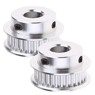 Abbildung von Saipor 2 Stück GT2 Zahnriemenscheibe Aluminium Zahnriemenrad Kit Timing Pulley Riemenscheibe Synchronrad für 3D Drucker Zahnriemen 6mm Breite Gürtel (40 Zähne 8mm Bohrung)