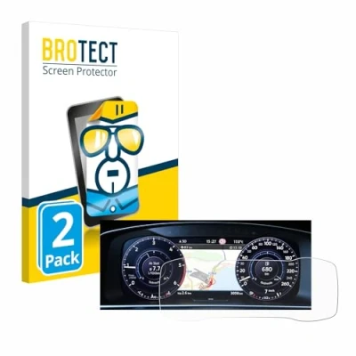 Abbildung von BROTECT (2 Stück Schutzfolie für Volkswagen Golf 7 Active Info Chockpit 12.3&quot; Displayschutz Folie Ultra Klar