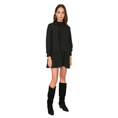 Abbildung von Trendyol Damen Mini A line Regular Dress Kleid, Schwarz, 38