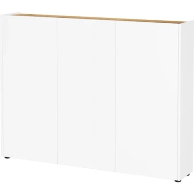 Abbildung von Germania Mehrzweckschrank GW Libbiano 1347 513, in Weiß/Navarra Eiche Nb., mit grifflosem Design, 138 x 105 25 cm (BxHxT)
