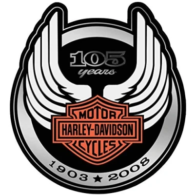 Abbildung von Retrolo Sticker für Motorradhelm Harley Davidson 105 Jahre