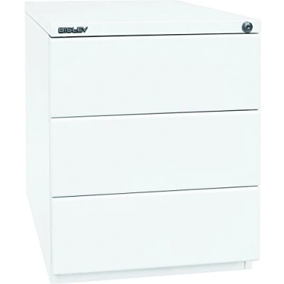 Abbildung von BISLEY Rollcontainer OBA mit 25 mm Top, 3 Universalschubladen, Metall, 696 Verkehrsweiß, 56.5 x 42 51.9 cm