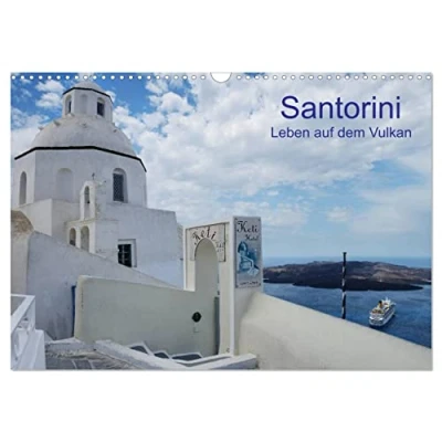 Abbildung von Santorini Leben auf dem Vulkan (Wandkalender 2025 DIN A3 quer), CALVENDO Monatskalender