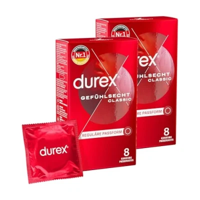Abbildung von Durex Gefühlsecht Kondome Hauchzarte für intensives Empfinden und innige Zweisamkeit 16er Pack (1 x 16 Stück)