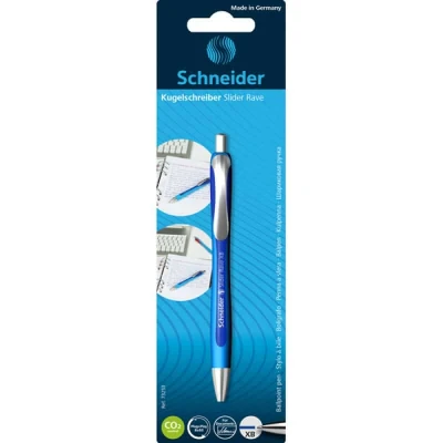 Abbildung von Schneider 73253 Slider Rave XB Kugelschreiber (Strichstärke: XB, dokumentenechte Mine, Made in Germany) 1er Blister, Schreibfarbe: blau