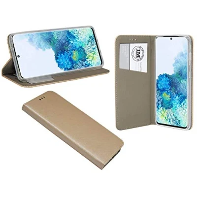 Abbildung von cofi1453 Buch Tasche Smart kompatibel mit Samsung Galaxy S20 (G980F) Handy Hülle Etui Brieftasche Schutzhülle Standfunktion, Kartenfach Gold