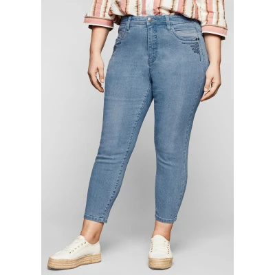 Abbildung von Sheego Jeans Skinny Fit, Damen, Größe: 40, Light blue used denim