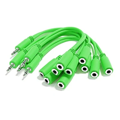 Abbildung von ExcelValley 5 Pack Mono Splitter Y Patchkabel TS 3,5mm 1/8&quot; Eurorack Synth Synthesizer [Grün]