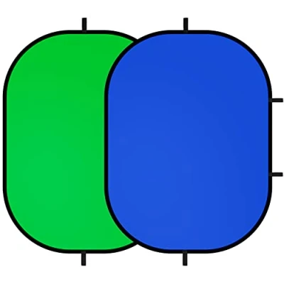 Abbildung von Selens Grün Blau Hintergrund Fotografie Greenscreen Chromakey 150x200cm Hintergründe Fotohintergrund Faltbarer Pop Up Musselin Self Tape Background für Porträt Studio YouTube Video Live Streaming