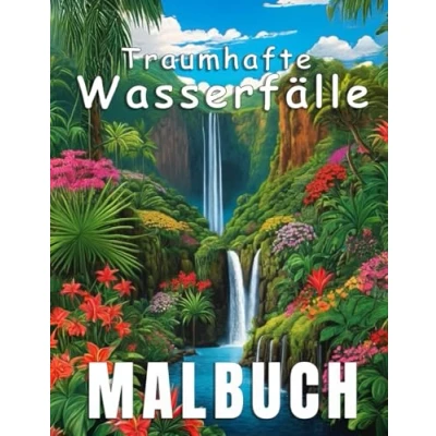 Abbildung von Malbuch &quot;Traumhafte Wasserfälle&quot; Ausmalbuch für Erwachsene Lassen Sie sich von faszinierenden Wasserfall Landschaften verzaubern und genießen ... während den Alltag hinter lassen.