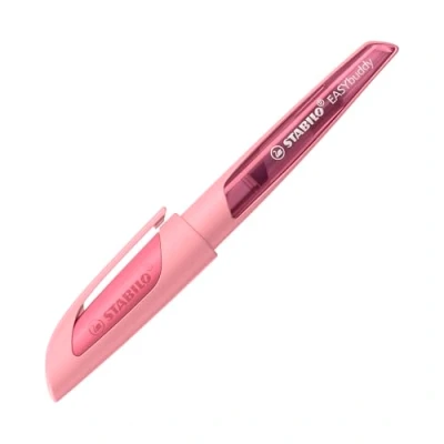 Abbildung von Schulfüller mit Linkshänder Feder L STABILO EASYbuddy Pastel in rosiges Rouge blau (löschbar) inkl. Patrone