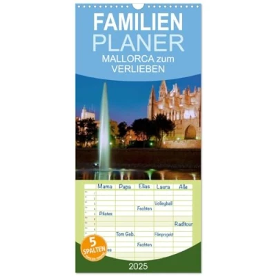 Abbildung von Familienplaner 2025 MALLORCA zum VERLIEBEN mit 5 Spalten (Wandkalender, 21 cm x 45 cm), CALVENDO