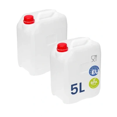 Abbildung von Garronda Wasserkanister Camping BPA frei Lebensmittelecht Wasserbehälter Kanister 5L Wassertank Zubehör Outdoor 2er Pack Weiß GD 0082