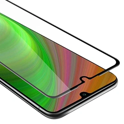Abbildung von Cadorabo Vollbild Panzer Folie kompatibel mit Huawei P30 LITE Schutzfolie in TRANSPARENT SCHWARZ Gehärtetes (Tempered) Display Schutzglas 9H Härte 3D Touch