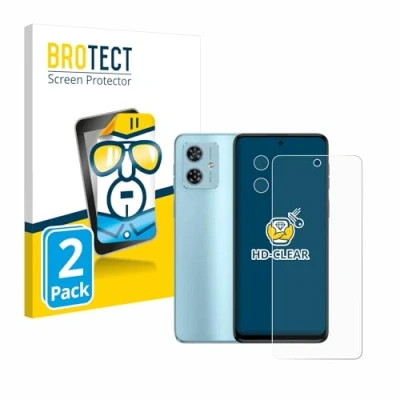 Abbildung von BROTECT (2 Stück Schutzfolie für Motorola Moto G54 (Display+Kamera) Displayschutz Folie Ultra Klar