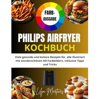Abbildung von PHILIPS AIRFRYER KOCHBUCH [FARBAUSGABE]: Viele gesunde und leckere Rezepte für, alle illustriert mit wunderschönen HD Farbbildern, inklusive Tipps Tricks