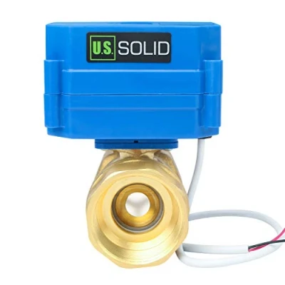 Abbildung von U.S. Solid 1 1/4&quot; Motorkugelhahn Messing 2 Wege Elektrischer Kugelhahn 924 V DC, DN32, Drähte, Automatische Rückkehr NC
