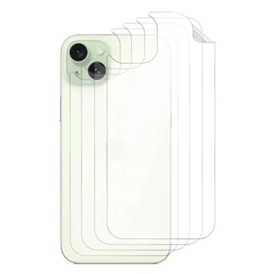 Abbildung von GIOPUEY[4 Stück Rückseite Folie Kompatibel mit iPhone 15, 15 Schutzfolie, Weiches TPU, Dünn, Hohe Transparenz, Kratzfest, rutschfest Clear